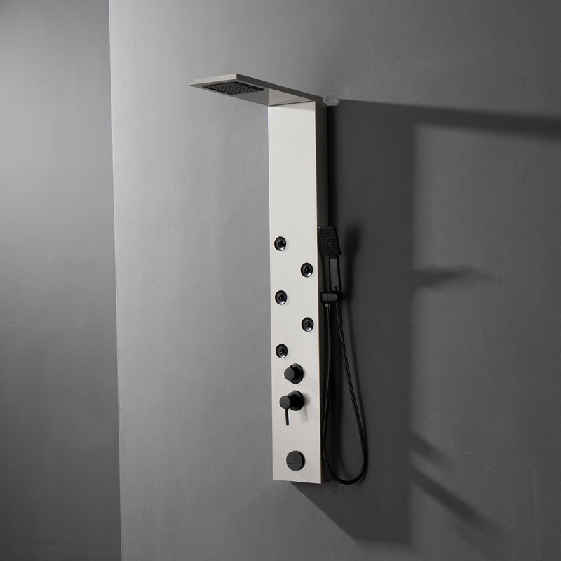 Shower Panel with Fixed Shower Head, Black Nickel