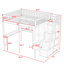  Lit mezzanine en bois avec tiroirs, bureau, armoire et tablettes de rangement Kuster-147961238-190467048