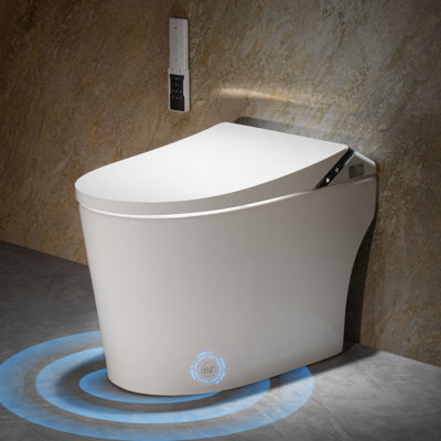 Smart Toilet with Bidet Built-In, Auto Open/Close, All-Season Temp Sensing, Foam Shield, ADA Compliant Height, 1000g MaP Flush, Heated Seat, Warm Water & Air Drying, Dual Auto Flush, Bidet Toilet with Tank