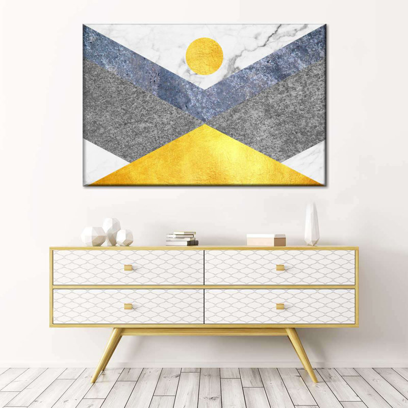 " Marble Textured Geometric Canvas Print " by Jonathan A., 8" H x 12" W x 1" D