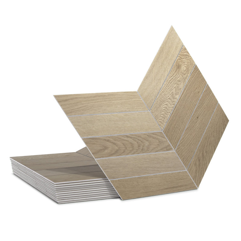Revêtement de sol en vinyle 12,5 po x 10 po x 4 mm Chevron SPC, Chêne chaud