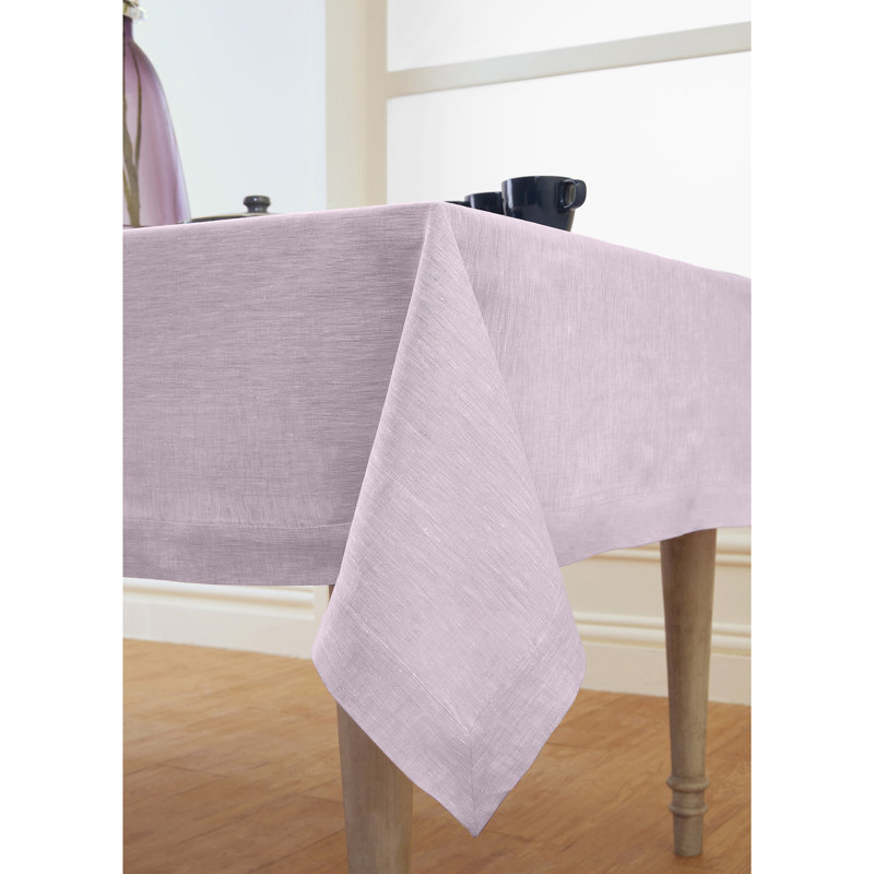 100% Pure Linen Tablecloth - Athena, 120" x 60", Chambray Lavender