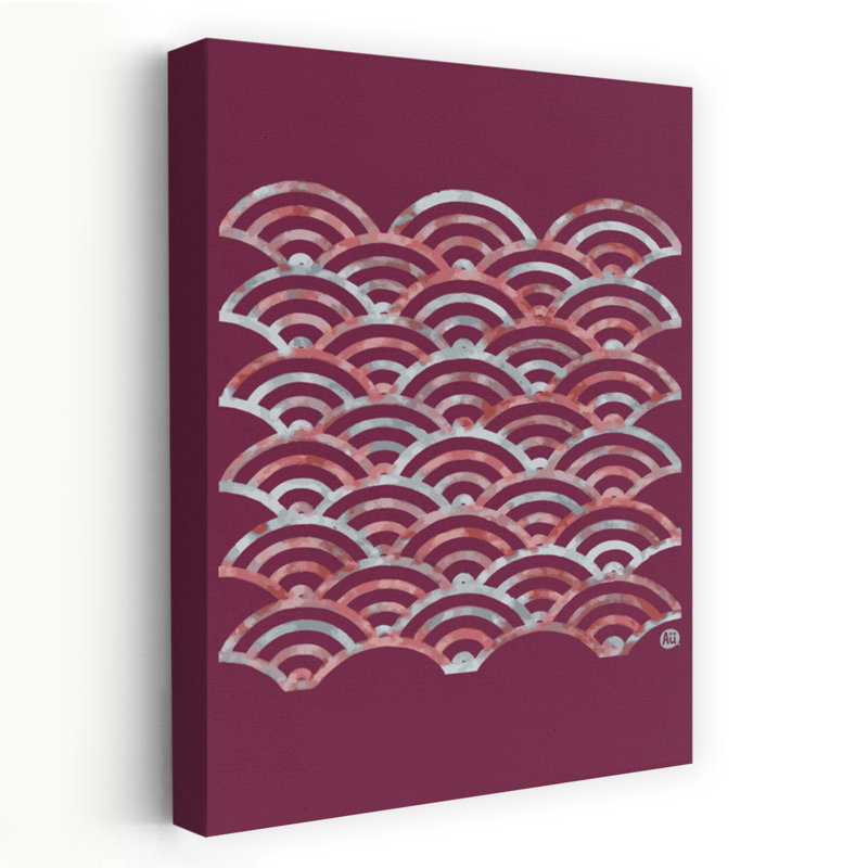Contemporary Art Geometric Traditional Abstract Nature Ocean Wall Art by Aia Ueno - Wrapped Canvas Print