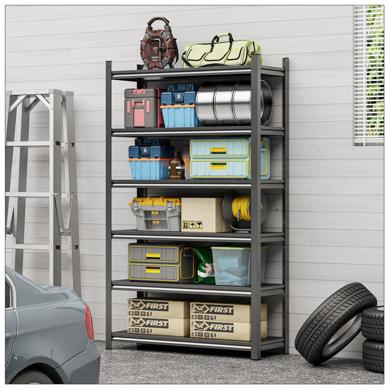Étagère de rangement réglable en métal de 6 étages, tablettes robustes pour la maison, le magasin d'alimentation et le sous-sol, assemblage facile requis