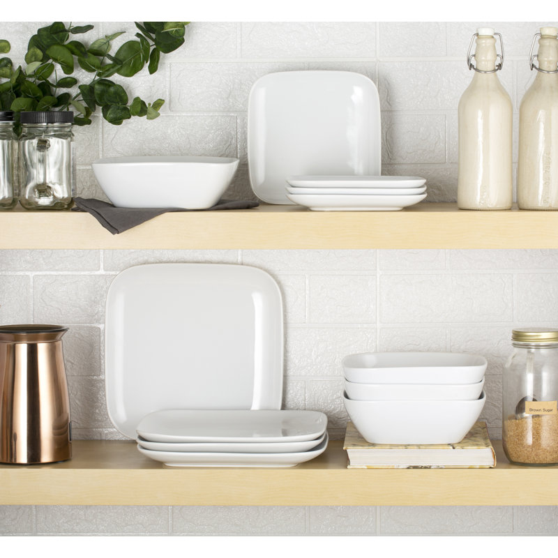 12pc Darby Dinner Set, White