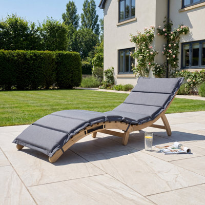 168cm Long Acacia Single Chaise