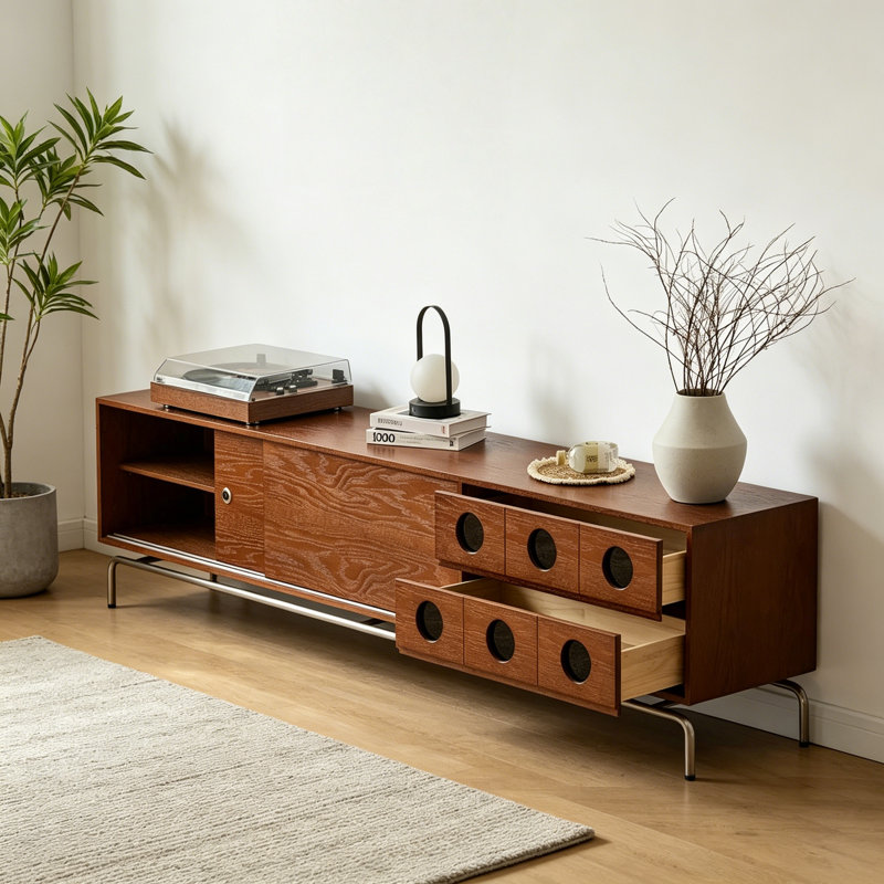 Meuble télé brun, H 20,87 po x L 94,49 po x l 15,75 po