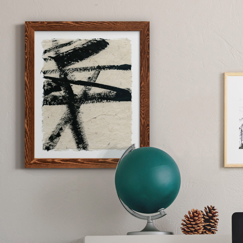 Lines Crossed III - Peinture sur toile encadrée, Cadre en érable, H 20 po x l 17 po x P 1,5 po