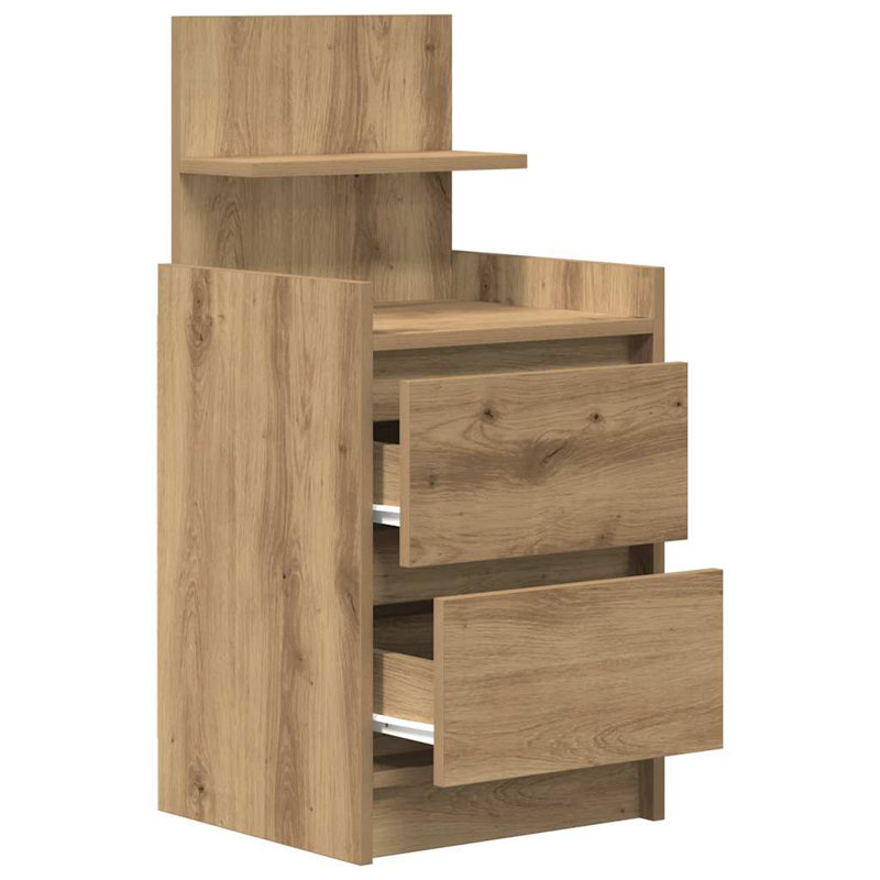 Bedside Cabinets With 2 Drawers 2 Pcs 38X34x80 Cm, Artisan Oak, 2