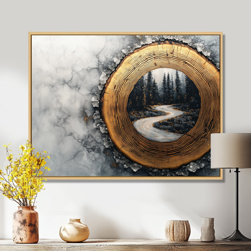 Gioacchina - Landscapes Canvas Art Print, H 16 po x l 32 po, Impression encadrée flottante, Crème, crème