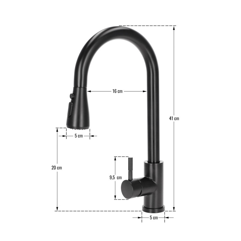 Belfry Kitchen Kitchen Faucet, Black