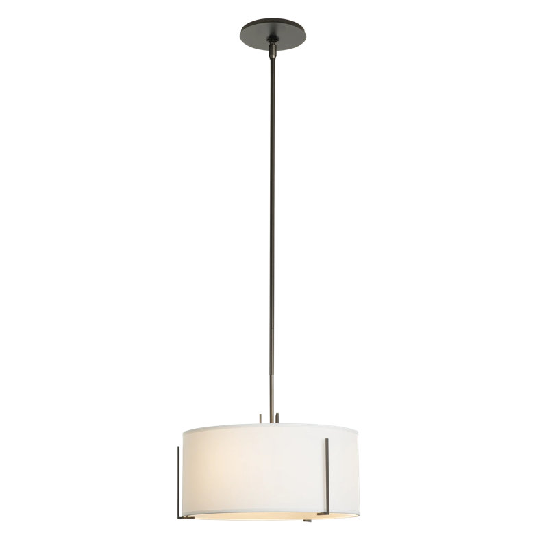 Exos 3 - Light Unique/Statement Drum Pendant, Natural Iron, Natural Anna Shade, Medium