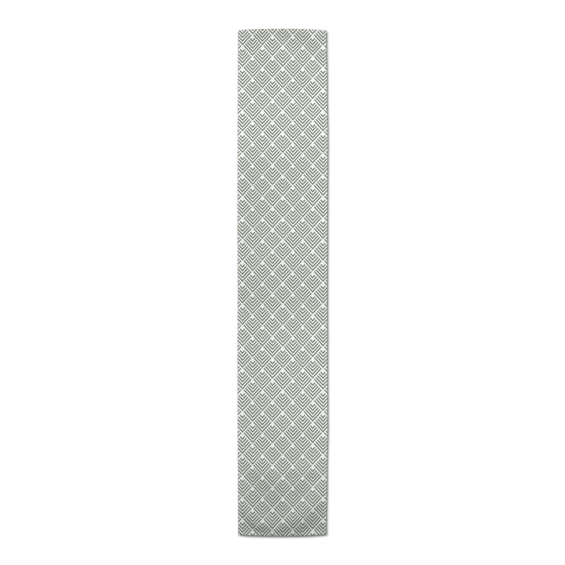 Chemin de table géométrique, 72 po x 16 po, Vert