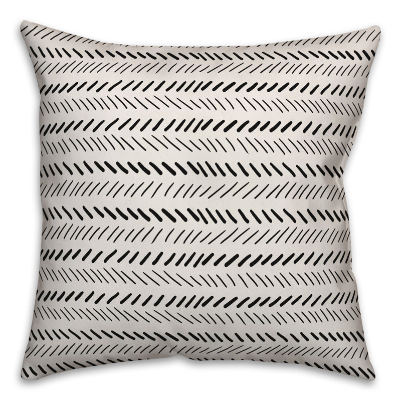 Chevron Throw Pillow, 18" x 18", White/Black Geometric 1