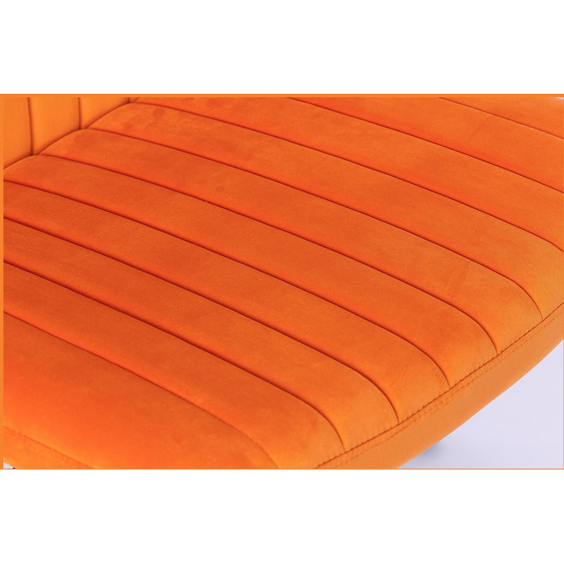 Criss Cross Armless Office Chair With Wheels - Versatile For Home Office, Meditation & Makeup, Orange