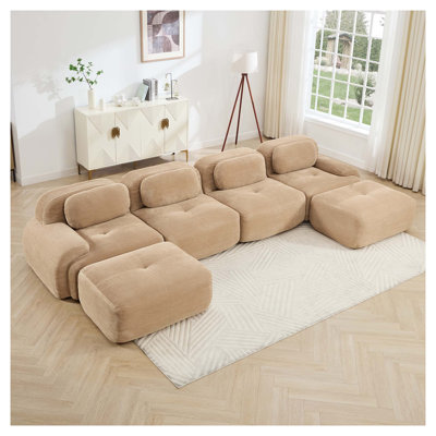 Canapé modulaire en U Camel Corduroy