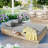 Outdoor Sunbed, Rattan Patio Reclining Chairs With Adjustable Backrest And Seat, Conversational Set-1816355085