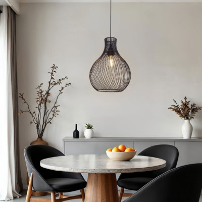 1 - Light Matte Black Chandelier Pendant