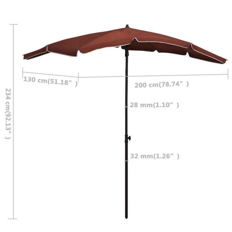 200cm Market Parasol