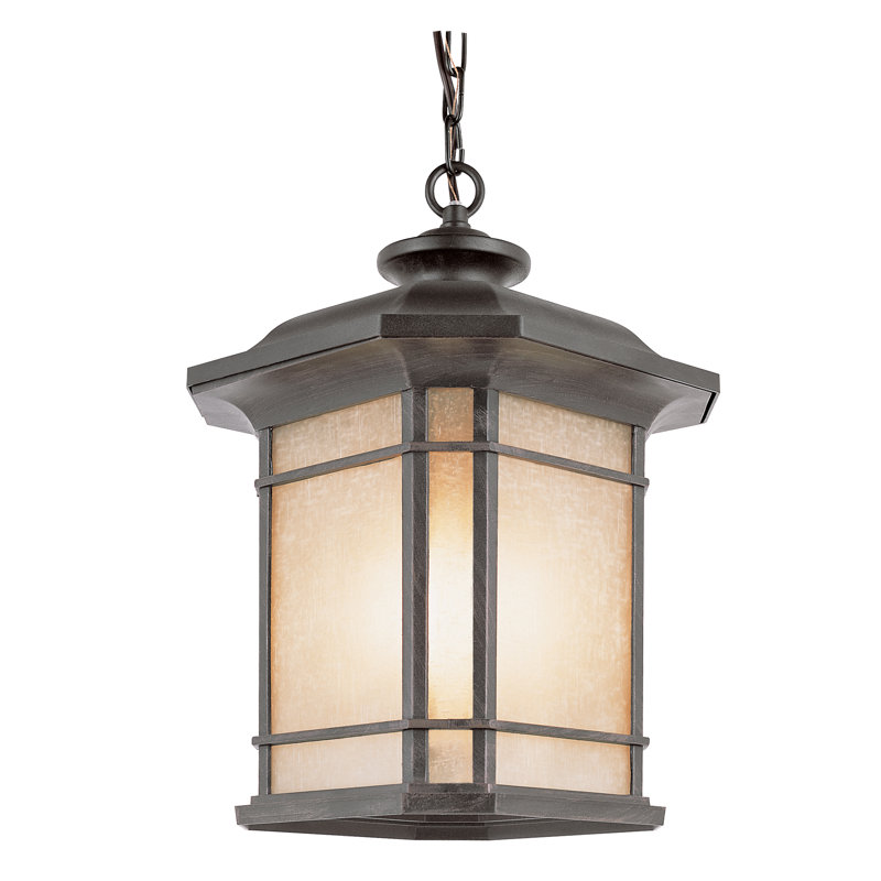 Lanterne suspendue d'extérieur 1 lumière H 15,5 po Newbury, Rouille