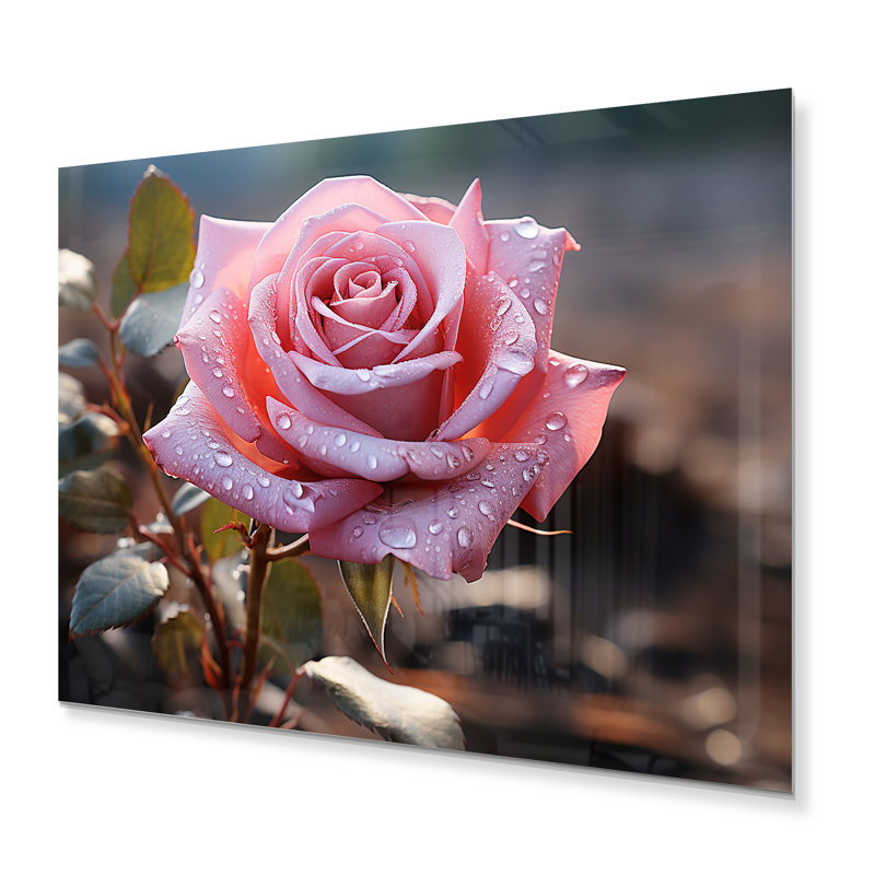 Fleurs sérénité en rose - décoration murale florale en métal, H 12 po x l 20 po x P 1 po