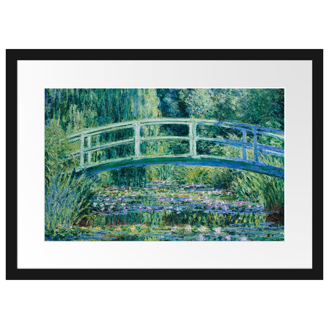 Gerahmter Kunstdruck Water Lilies and Japanese Bridge von Claude Monet