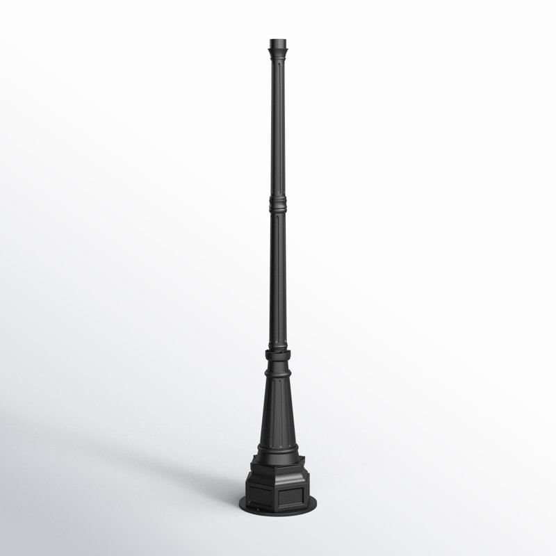 Base de poteau d'extérieur 84,25 po Almee, Noir