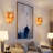 Fenella 3-Light Dimmable Iron Amber Glass Flush Mounted Sconce-2013820025