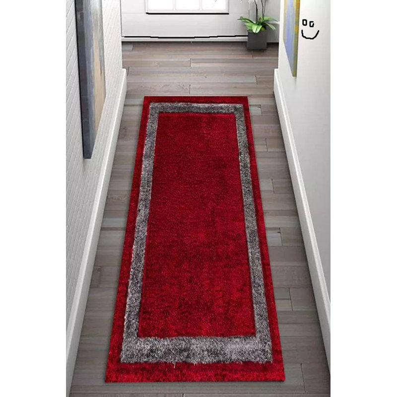 Sefi Solid Colour Machine Tufted Shag Area Rug, Runner 60cm x 220cm