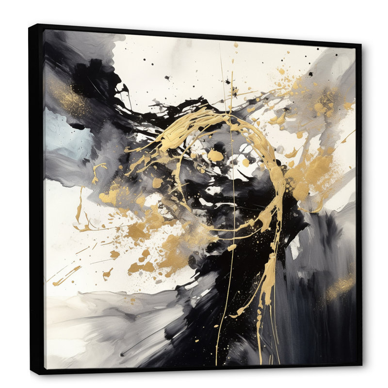 «Exploration des profondeurs du marbre doré I», reproduction sur toile, H 16 po x l 16 po x P 1 po, Cadre flottant noir
