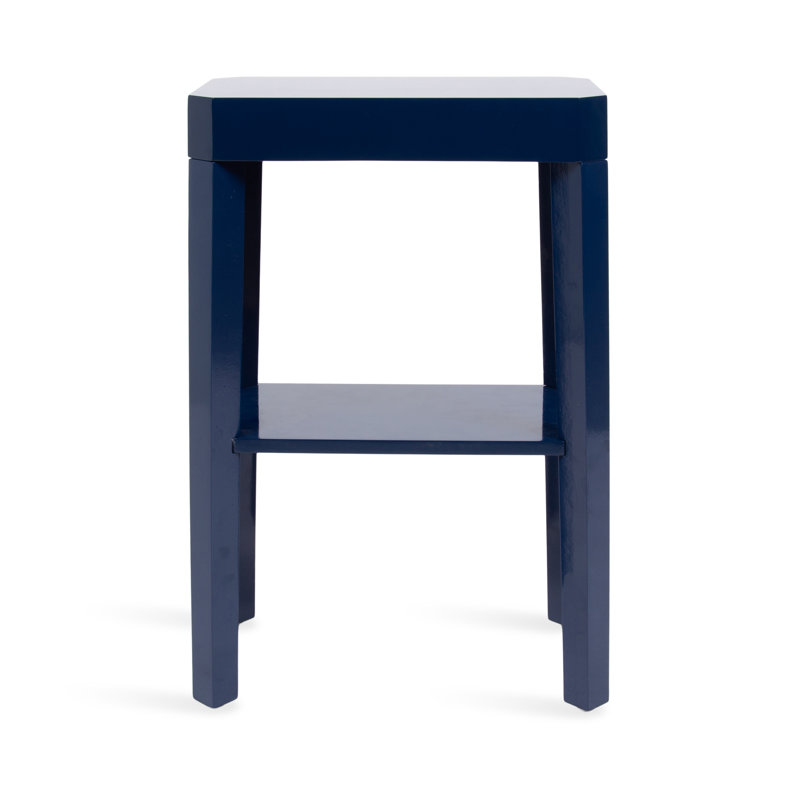 Talcott Rectangular Wooden Slim Side Table, Blue