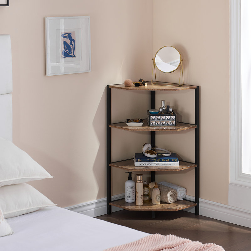 Armoire de coin Kempst, Plateau gris/ base noire