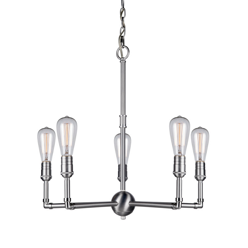 Lustree 5 lumières façon bougie/classique Kohlmeier, Nickel brossé