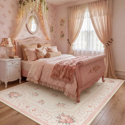 Tapis floral antidérapant Boho