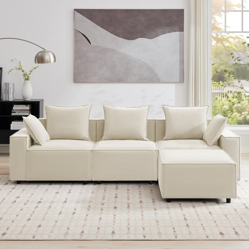 Canapé modulaire Makassar, Polyester beige