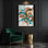 Abstrait aquarelle 84, art mural sur toile verte