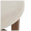 Repose-pieds rond beige en tissu avec base en bois massif, repose-pieds de table basse de 35 po au fini naturel