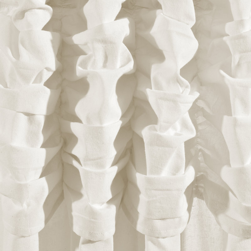 Cotton Blend Semi Sheer Curtain Single Panel, Light Linen