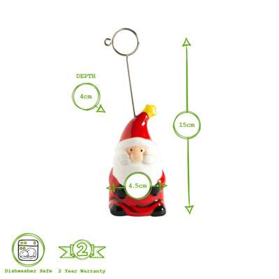 Nicola Spring - Father Christmas Card Holders - 15cm - White