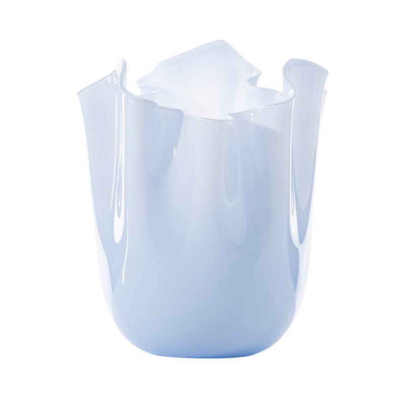 Venini Fazzoletto Vase, 9.45" H x 7.87" W x 7.87" D, Milk White