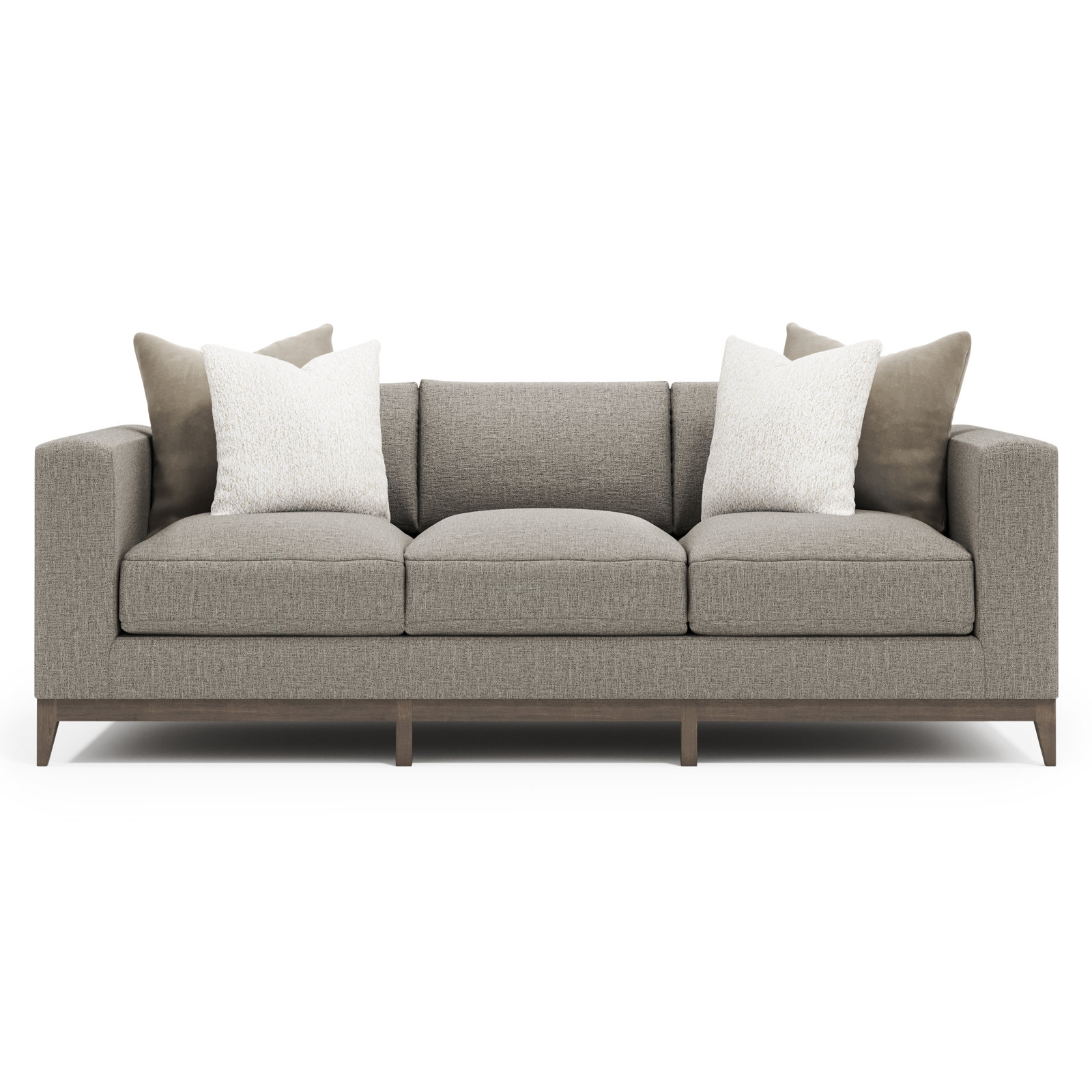 Noel Upholstered Sofa, Portobello, Gray Polyester, 27.50" H x 88" W x 40" D