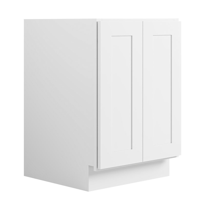 Armoire de cuisine Modern Shaker, structure en bouleau massif, glissières DTC à fermeture en douceur à extension complète, tablettes réglables, options de largeurs multiples (12 po à 42 po)