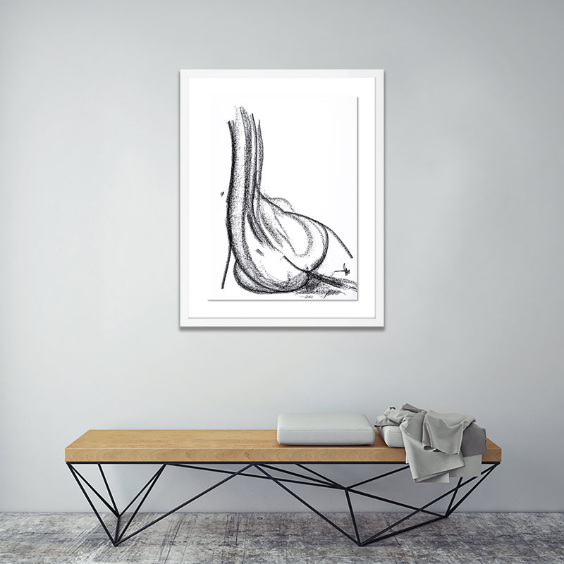 Nude 2 Print by Johan Gert Manschot, 48" H x 38" W x 2.5" D, White