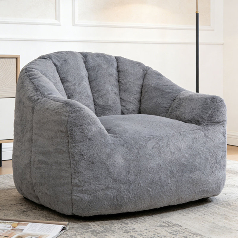 Fauteuil à billes avec accoudoirs rembourrés de mousse haute densité, Gris