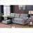 Sectional Sofa Pull-Out Sleeper with Storage Chaise &amp; Removable Cushions | Light Gray | Linen-124536104