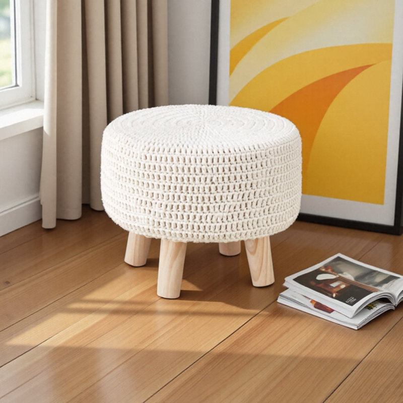 Tabouret d'appoint en bois, Blanc