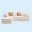 Canapé de 106 po en tissu pelucheux sans assemblage à densité élevée de 106 po, conception contrastée, canapé moelleux et confortable avec méridienne en L-118027360