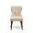 7 Piece Dining Table Set Consist of a Rectangle Dinner Table with Butterfly Leaf and 6 Light Tan Linen Fabric Parson Chairs, Antique Walnut-372388838