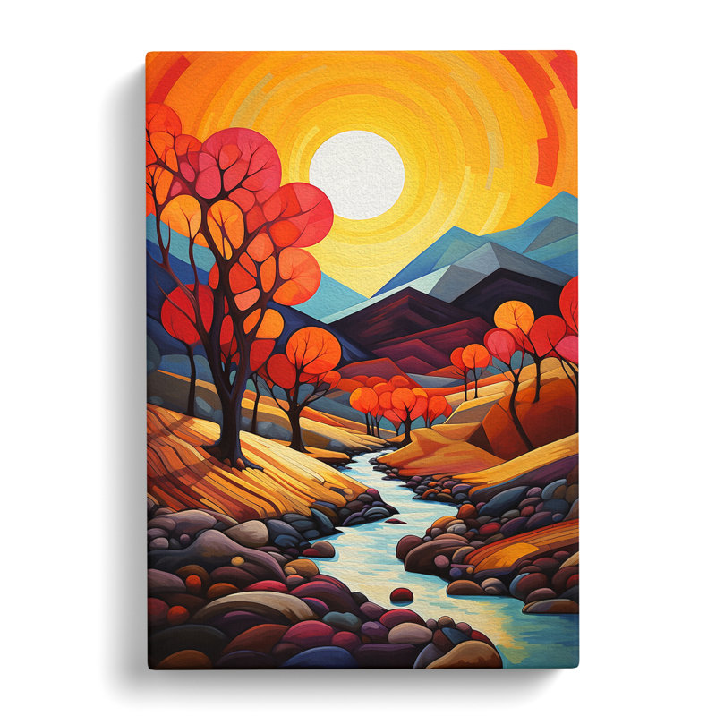 Landscape Orphism Art No.3 - Wrapped Canvas, 50cm H x 35cm W x 3cm D