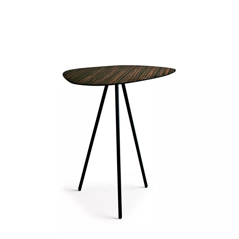 Pebble End Table, 19.75" H x 18.5" W x 14.25" D, Natural Macassar